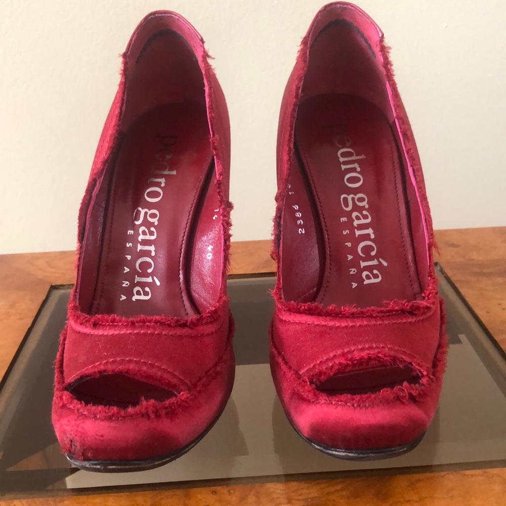 Pedro Garcia Satin Red Pumps